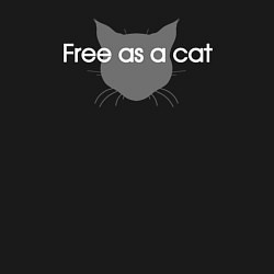 Свитшот хлопковый мужской Free as a cat, цвет: черный — фото 2