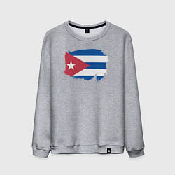 Свитшот хлопковый мужской Флаг Кубы, цвет: меланж