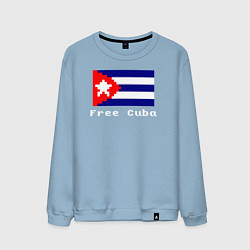 Свитшот хлопковый мужской Free Cuba, цвет: мягкое небо