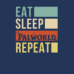 Свитшот хлопковый мужской Eat sleep Palworld rpeat, цвет: тёмно-синий — фото 2