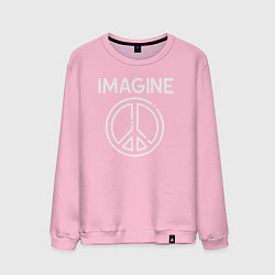 Свитшот хлопковый мужской Imagine peace, цвет: светло-розовый