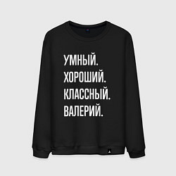 Мужской свитшот Умный хороший классный Валерий