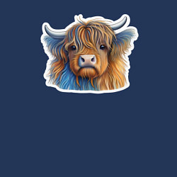 Свитшот хлопковый мужской Шотландский волосатый бык, цвет: тёмно-синий — фото 2