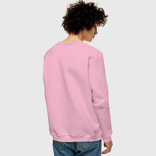 Мужской свитшот Панда в свитере под салютом - ai art / Светло-розовый – фото 4