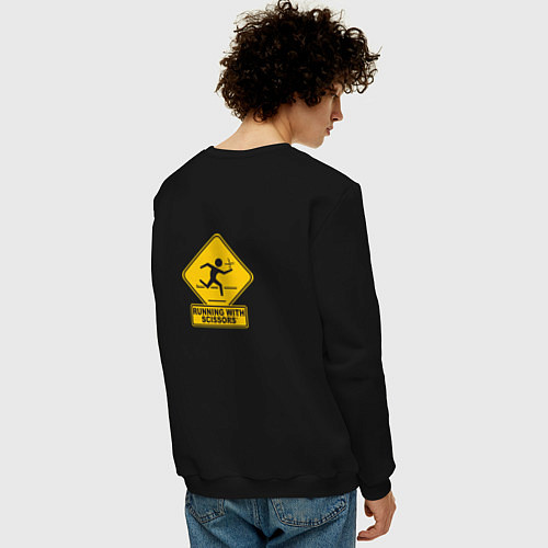 Мужской свитшот Postal I regret nothing / Черный – фото 4