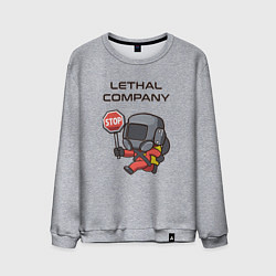 Свитшот хлопковый мужской Lethal company: Stop Please, цвет: меланж