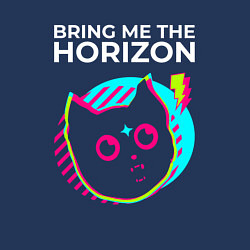 Свитшот хлопковый мужской Bring Me the Horizon rock star cat, цвет: тёмно-синий — фото 2