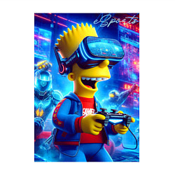 Свитшот хлопковый мужской Bart Simpson is an avid gamer - esports, цвет: белый — фото 2