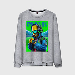 Мужской свитшот Cyber Bart Simpson - ai art fantasy
