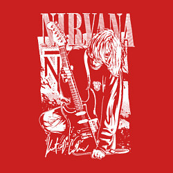 Свитшот хлопковый мужской Нирвана - Курт Кобейн, цвет: красный — фото 2