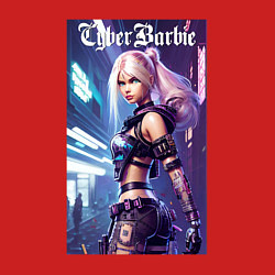 Свитшот хлопковый мужской Cyber Barbie - ai art fantasy, цвет: красный — фото 2