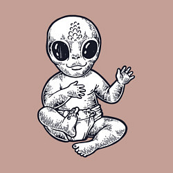 Свитшот хлопковый мужской Baby alien, цвет: пыльно-розовый — фото 2