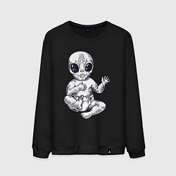 Свитшот хлопковый мужской Baby alien, цвет: черный