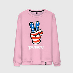 Свитшот хлопковый мужской USA peace, цвет: светло-розовый