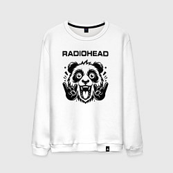 Свитшот хлопковый мужской Radiohead - rock panda, цвет: белый
