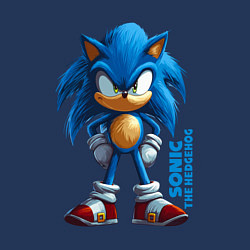 Свитшот хлопковый мужской Sonic - poster style, цвет: тёмно-синий — фото 2