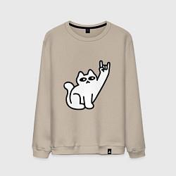 Мужской свитшот Рок кот мем