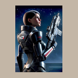 Свитшот хлопковый мужской Mass effect - character ai art, цвет: миндальный — фото 2