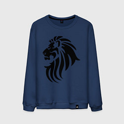 Свитшот хлопковый мужской Лев тату, цвет: тёмно-синий