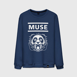 Свитшот хлопковый мужской Muse rock panda, цвет: тёмно-синий