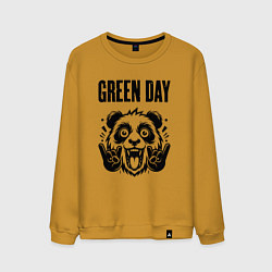 Свитшот хлопковый мужской Green Day - rock panda, цвет: горчичный