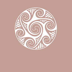 Свитшот хлопковый мужской Белый кельтский круглый узор, цвет: пыльно-розовый — фото 2