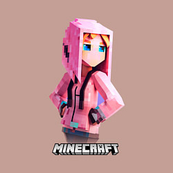 Свитшот хлопковый мужской Minecraft персонаж девушки в костюме, цвет: пыльно-розовый — фото 2