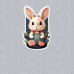 Свитшот хлопковый мужской Маленький пушистый кролик, цвет: меланж — фото 2