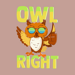 Свитшот хлопковый мужской Owl right - каламбур отлично, цвет: пыльно-розовый — фото 2