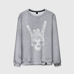 Свитшот хлопковый мужской Metal skull direction, цвет: меланж