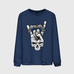 Свитшот хлопковый мужской Metallica hand, цвет: тёмно-синий