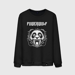 Свитшот хлопковый мужской Powerwolf rock panda, цвет: черный