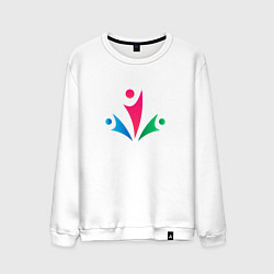 Свитшот хлопковый мужской Символ человечков, цвет: белый