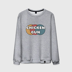 Свитшот хлопковый мужской Chicken gun круги, цвет: меланж