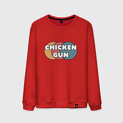Свитшот хлопковый мужской Chicken gun круги, цвет: красный