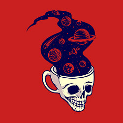 Свитшот хлопковый мужской Dead drink space skull, цвет: красный — фото 2
