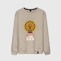 Свитшот хлопковый мужской Once more round the Sun, цвет: миндальный