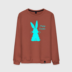 Мужской свитшот Пасхальный кролик бирюзовый