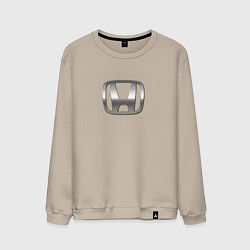 Свитшот хлопковый мужской Honda logo auto grey, цвет: миндальный