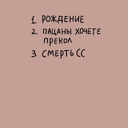 Свитшот хлопковый мужской Три этапа жизни пацана, цвет: пыльно-розовый — фото 2