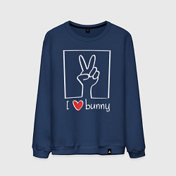 Свитшот хлопковый мужской I love bunny, цвет: тёмно-синий