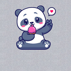 Свитшот хлопковый мужской Ice cream panda, цвет: меланж — фото 2