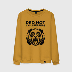 Свитшот хлопковый мужской Red Hot Chili Peppers - rock panda, цвет: горчичный