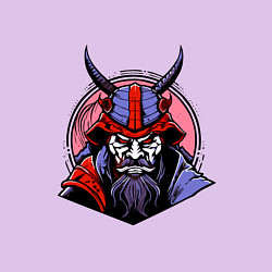 Свитшот хлопковый мужской Samurai evil face, цвет: лаванда — фото 2