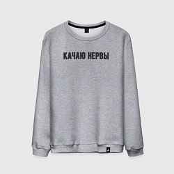Свитшот хлопковый мужской Качаю нервы, цвет: меланж
