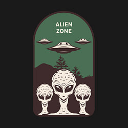Свитшот хлопковый мужской Пришельцы - alien zone, цвет: черный — фото 2