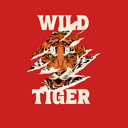 Свитшот хлопковый мужской Дикий тигр арт, цвет: красный — фото 2