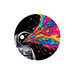 Свитшот хлопковый мужской Космонавт с разноцветными брызгами, цвет: белый — фото 2