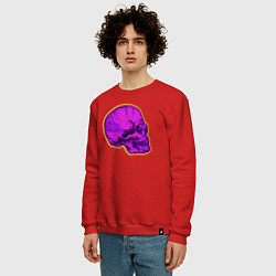 Свитшот хлопковый мужской Пурпурный череп, цвет: красный — фото 2