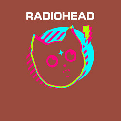 Свитшот хлопковый мужской Radiohead rock star cat, цвет: кирпичный — фото 2